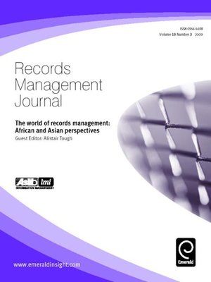 cover image of Records Management Journal, Volume 19, Issue 3